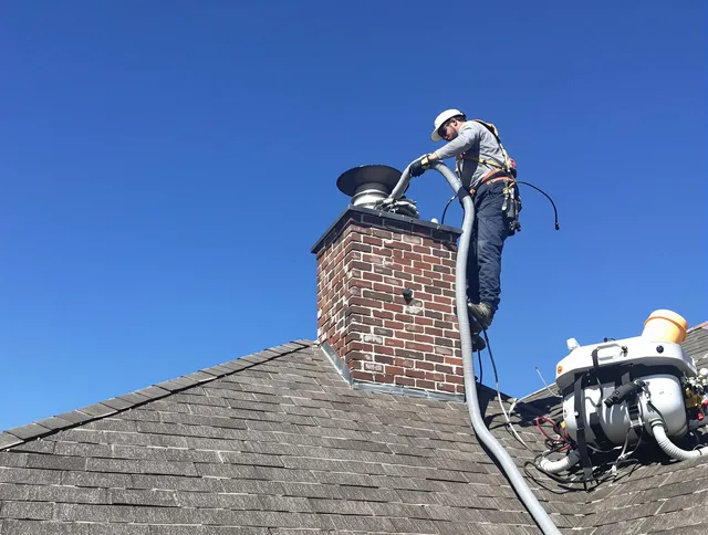Dedicated Inglewood Chimney Sweep team member cleaning a chimney in Inglewood, CA