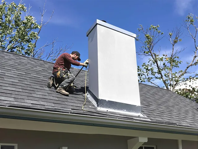 Inglewood Chimney Sweep team member finishing chimney construction in Inglewood, CA