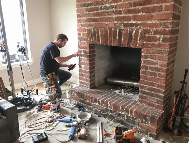 Inglewood Chimney Sweep specialist finalizing chimney liner service in Inglewood, CA