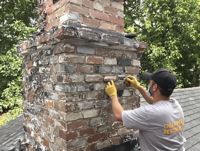 In-progress chimney restoration by Inglewood Chimney Sweep in Inglewood, CA